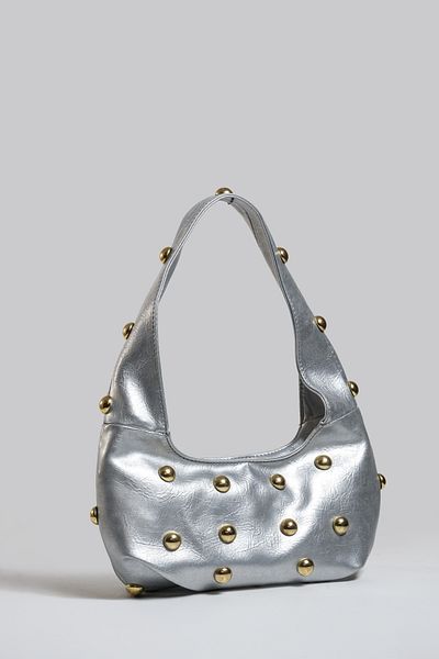Çantacımstore Women's Silver-Studded Handbag 040325