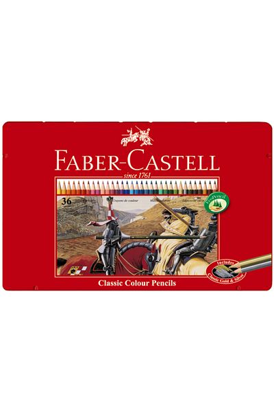 Faber Castell Set of 36 Colored Pencils Faber-Castell, Metal Box