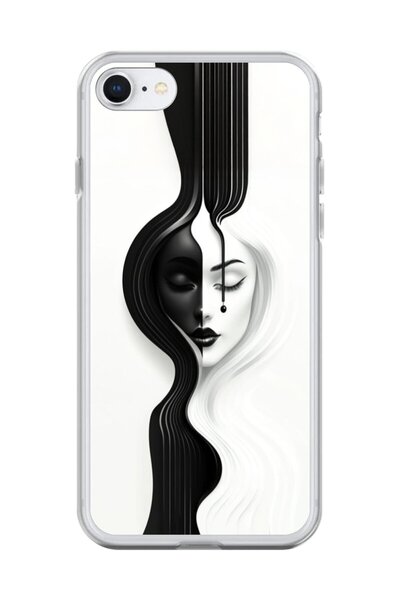 Dali Design حافظة شفافة متوافقة مع هاتف iPhone 8 بتصميم جمالي للوجه 3