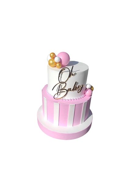 bizdenpastacılık Model Cake Oh Baby Written Birthday Cake Girl Model Cake
