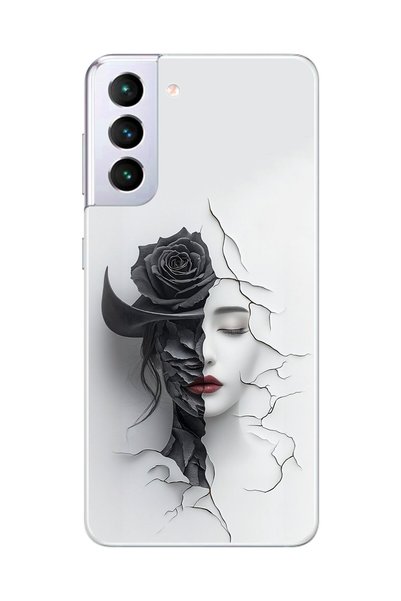 Dali Design Samsung Galaxy S21+ Compatible Transparent Case Aesthetic Face 4 ...
