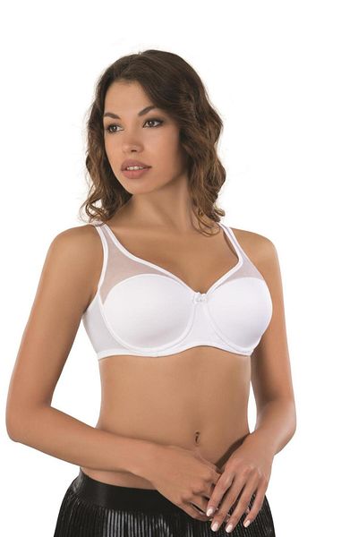Emay White Mi Emay 167C Pad Tulle Gathering Bra