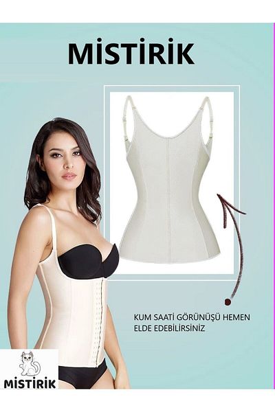 MİSTİRİK Model Trigoso cu bretele Corset sport Latex Model pentru talie Corset în 4 etape Culoarea pielii