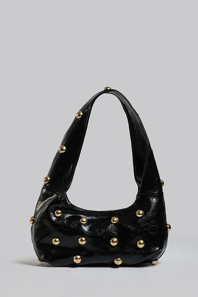 Çantacımstore Women's Black Studded Handbag 040325