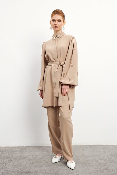 VAVİNOR Σετ μπεζ Leora Tunic και παντελόνι