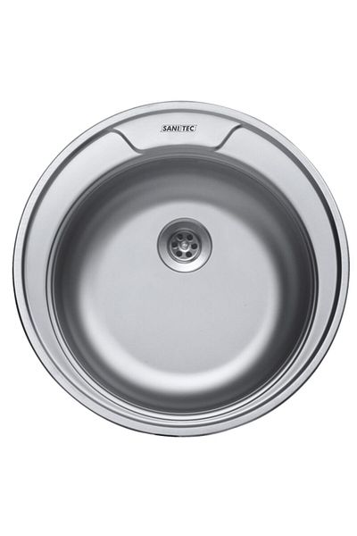 SANITEC Chiuveta bucatarie Sanitec C401, pentru blat, diametru 49 cm, rotunda, Inox