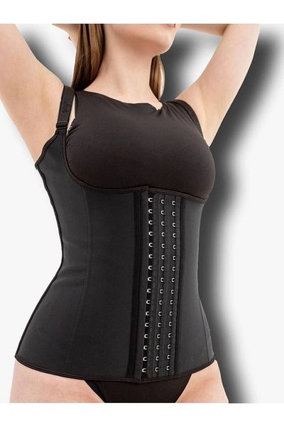 MİSTİRİK Trigoso Model 4 Stage Straps Postpartum Firming Latex Corset Black Color