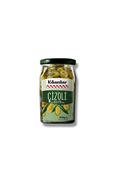 Kaanlar Edremit Tipi Çizik Yeşil Zeytin ÇİZOLİ Cam Kavanoz 400 gr (231-290)