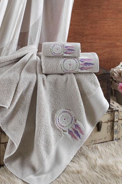 Ellia Soft Σετ πετσετών Dream Catcher 100% βαμβακερό |   Σετ Τουρκικού Μπάνιου σε κουτί |   Προίκα και πολυτελής πετσέτα μπάνιου