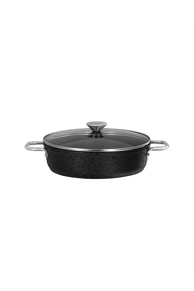 Madame Coco Noir Titanium Short Pot - Black - 24 cm