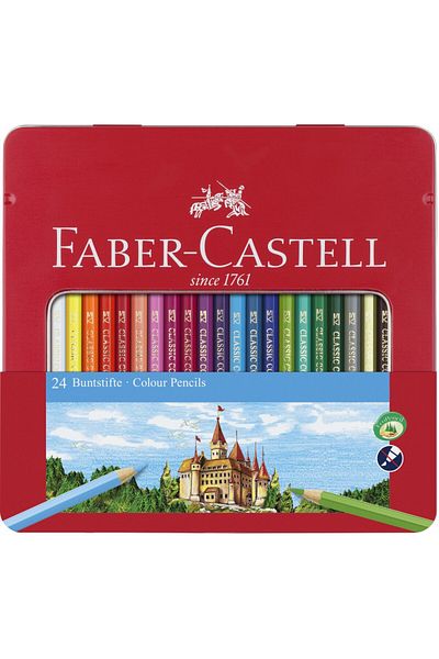 Faber Castell Colored Pencils Faber-Castell, 12 Colors, Metal Box