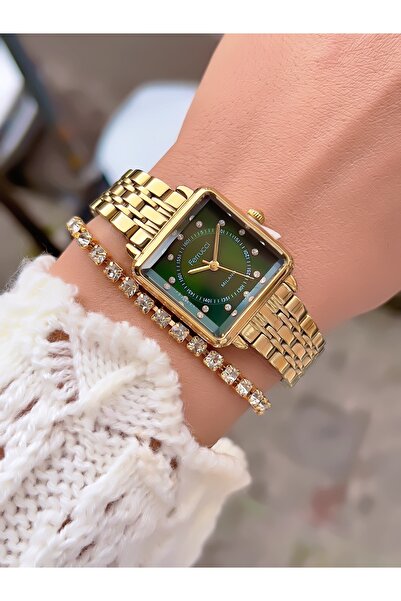 Ferrucci ÇELİK KORDON KARE KASA KADIN KOL SAATİ 2 YIL GARANTİLİ 3 ATM SU GEÇİRMEZ