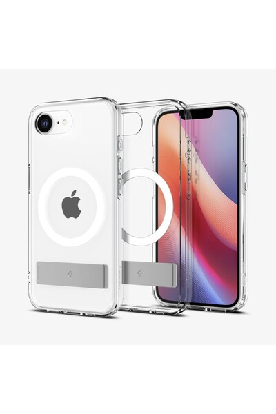 Spigen iPhone 16e Kılıf Slim Armor Essential S MagFit MagSafe özellikli Kickstand White - ACS09132