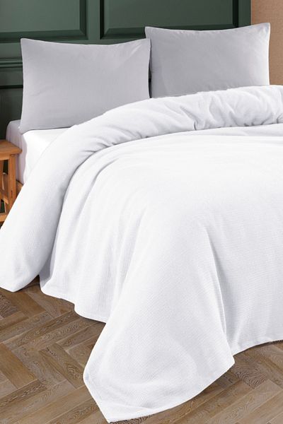 Formeya Buntes Wafer-Muster, doppelte Piqué-Tagesdecke, Hotel-Piqué, 200 x 230 cm