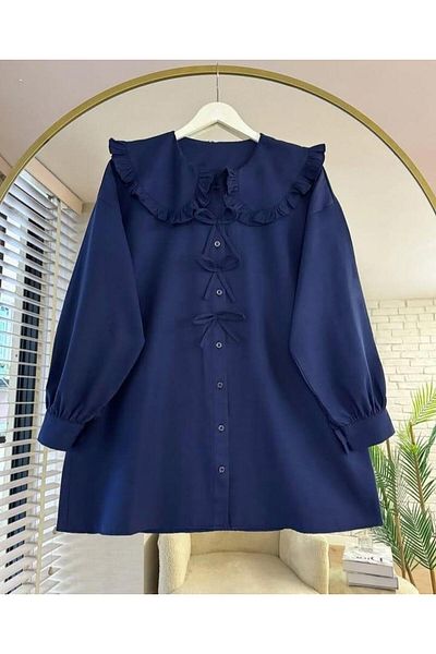 Nergis Neva Butik Salad Collar Bow Tunik