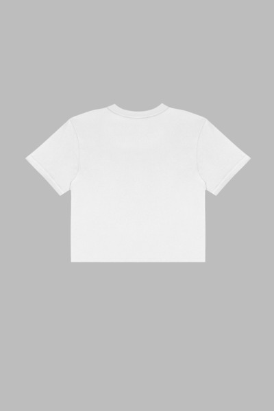 Sekizbiraltı White Crop Γυναικεία Μπάλα - Απλό Σχέδιο