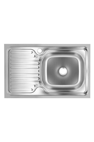 SANITEC Chiuveta bucatarie Sanitec S416D, pentru masca, finisaj satinat, cuva dreapta, 80x50cm, Inox