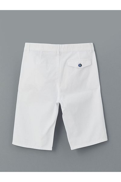 LC Waikiki Lcw Kids White Boys Shorts with Adjustable Elastic Waist