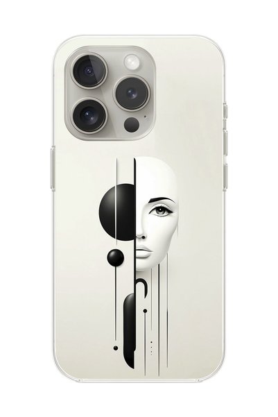 Dali Design iPhone 13 Pro Max Compatible Transparent Case Aesthetic Face 2 De...