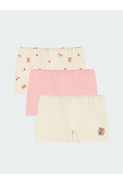 LC Waikiki New Season Bear Teddy Printed Girls Boxer 3-Piece - S5Mm72Z4