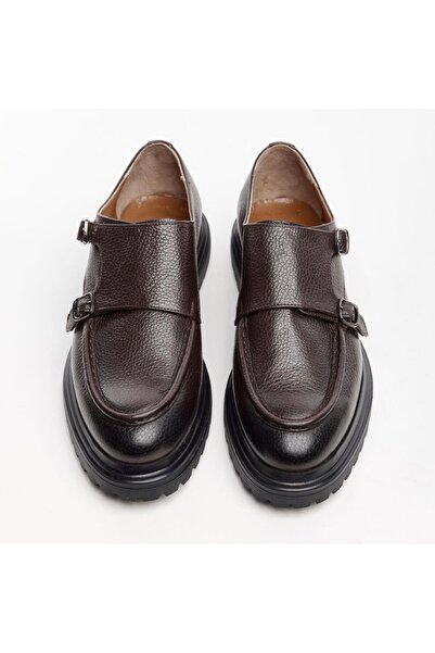 derinet Hakiki Deri Çift Tokalı Erkek Ayakkabı