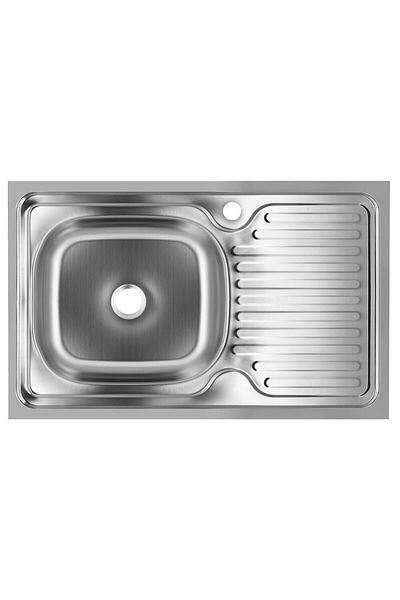 SANITEC Chiuveta Bucatarie S416s, Pentru Masca, Finisaj Satinat, Cuva Stanga, 80x50cm, Inox