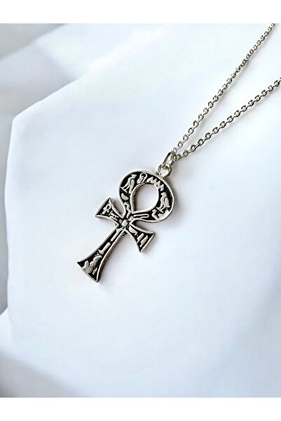 Alaja Silver Ankh Sembolü Nil'in Anahtarı Çivi Yazılı Unisex Tasarım 925 Ayar...