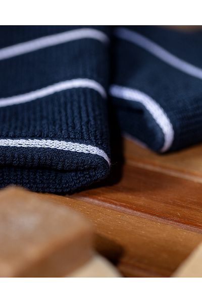 Madame Coco Fayanna 2 Pack 100% Cotton Hand Towels - Navy Blue