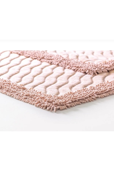 Madame Clean Home Cotton Marlow 2 τεμαχίων Βαμβακερό σετ τουαλέτας Σετ πατάκι μπάνιου σε σκόνη Σετ τουαλέτας