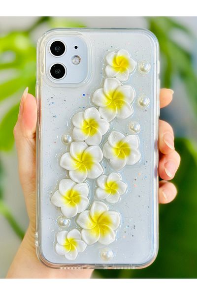 Go Aksesuar جراب سيليكون مرن بتصميم زهرة صفراء متوافق مع هاتف Iphone 11