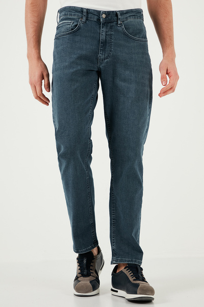 Buratti Pamuklu Comfort Fit Yüksek Bel Boru Paça Jeans Erkek KOT PANTOLON 4411S73TEXAS