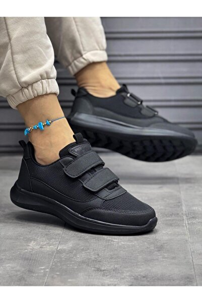 homiro Women's Banded Footbed Faylon Sole Sports Shoes-Black