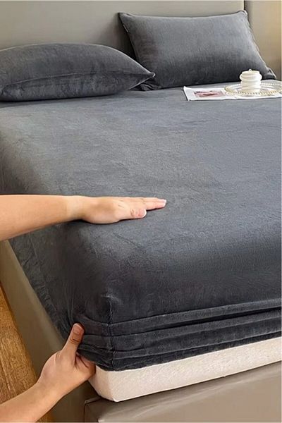 Mulberry شرشف شتوي مفرد مخملي مقاس 100x200+30