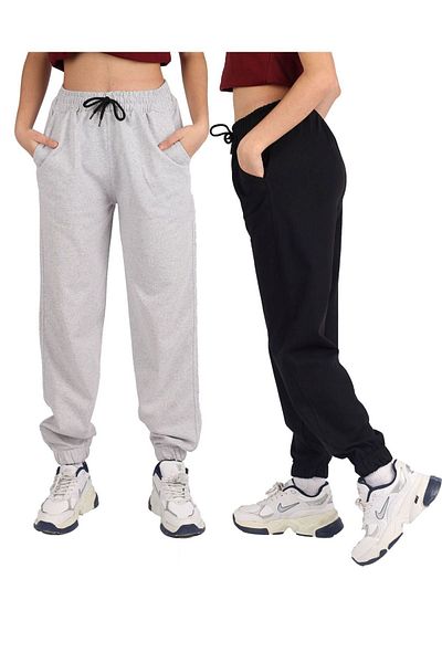 cm buseyiz 2-PACK UNISEX SWEATPANTS WITH SIDE POCKETS 7-14 YEARS