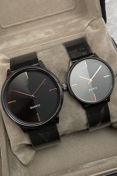 Leerybee Stylish Couple Quartz Watch (Two Pieces) with Special Box Nk-12