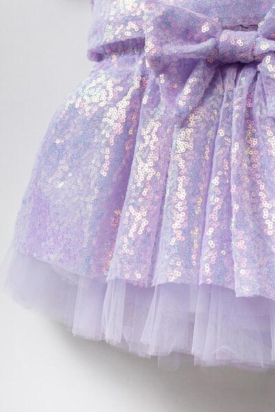 Magu Set de top cu paiete și fustă cu fundă din tul pentru fete