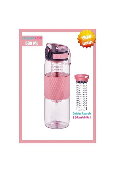 Uzspace Detox 530 ml Glow Pınk Brochure Flask Tritan 5060