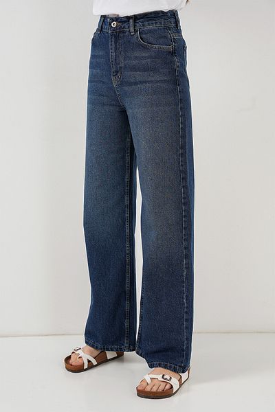 Bigdart Women's Loose Wide Leg High Waist Palazzo Jeans 6656 - B.Navy Blue