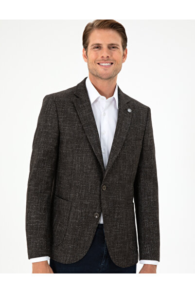 Pierre Cardin Kahverengi Yün Karışımlı Ex. Slim Fit Ceket 50291928-VR029