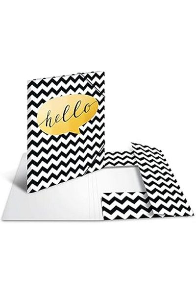 Hepta Collection Herma Elastic File A4 Size Gilded Hello Printed