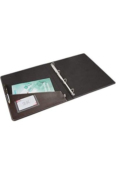Hepta Collection 2k 503k faux leather 4-ring mechanism folder, brown, a4