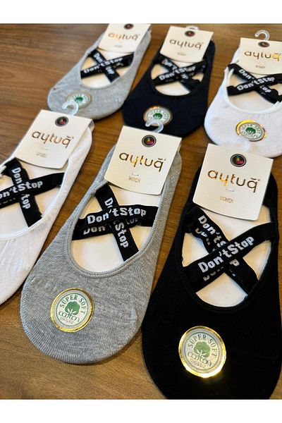 Aytuğ Women's Cotton Comfortable Plates Yoga Socks 6 Pack