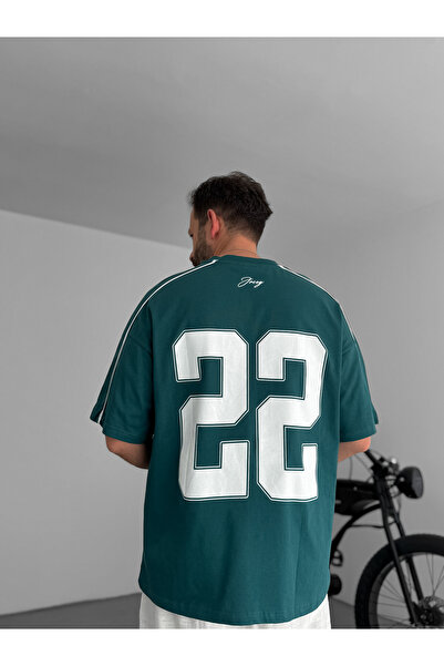 BYBASICMAN Dark Green 22 Printed Oversize T-Shirt Jj-133