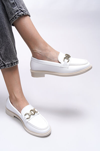 Riccon Loafer pentru femei Johatalia 0012525 - Piele albă