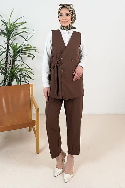 Bestenur Canvas Vest Trousers Double Suit 1395 - Bitter Brown