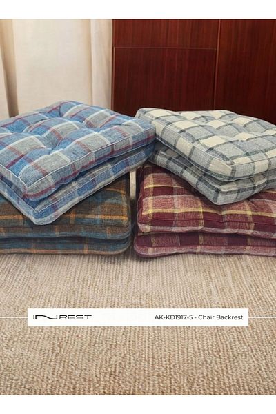INREST Luxury Chair Cushion Polyester 100% Striped One Piece - Size 42x42 cm - Multi Color