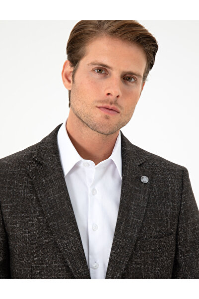 Pierre Cardin Kahverengi Yün Karışımlı Ex. Slim Fit Ceket 50291928-VR029