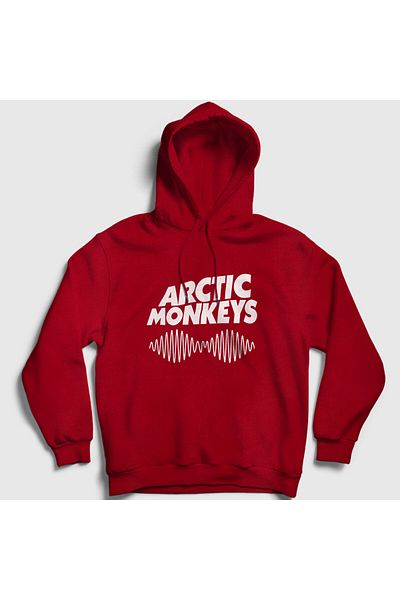 Presmono Унисекс суитшърт с качулка Arctic Monkeys в червен цвят - 12992tt