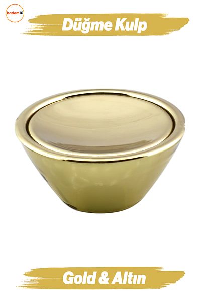 Badem10 Delta Button Gold Mobilier Bucătărie Sertar Dulap Dulap Plastic Aur Mâner cu o singură șurub Mâner