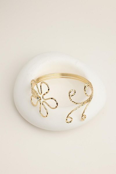 Modex Gold Color Clover Stone Detail Adjustable Arm Accessory (Diameter